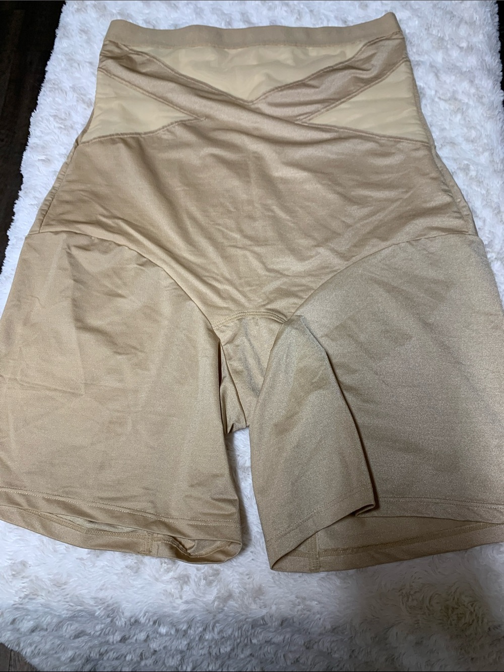 Cacique Ultra High-Waist Thigh Shaper in Beige